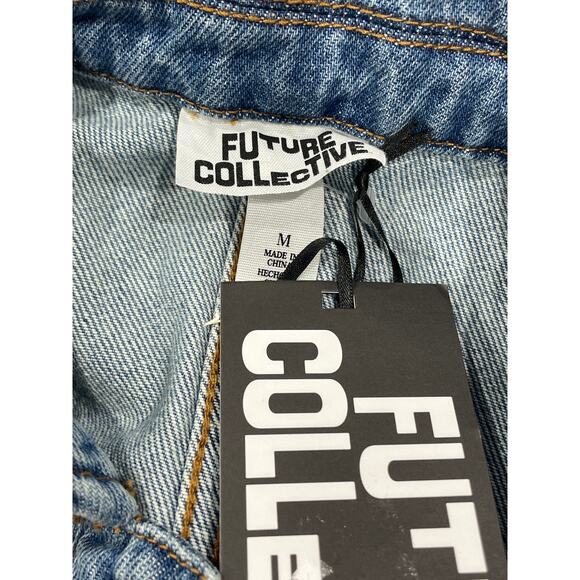 Denim Mini Shirtdress Sz Medium NWT Future Collective - Picture 11 of 11